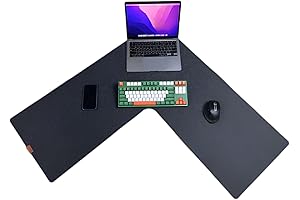 Ergonomic L Shaped Mouse Pad for Corner Desk Setup