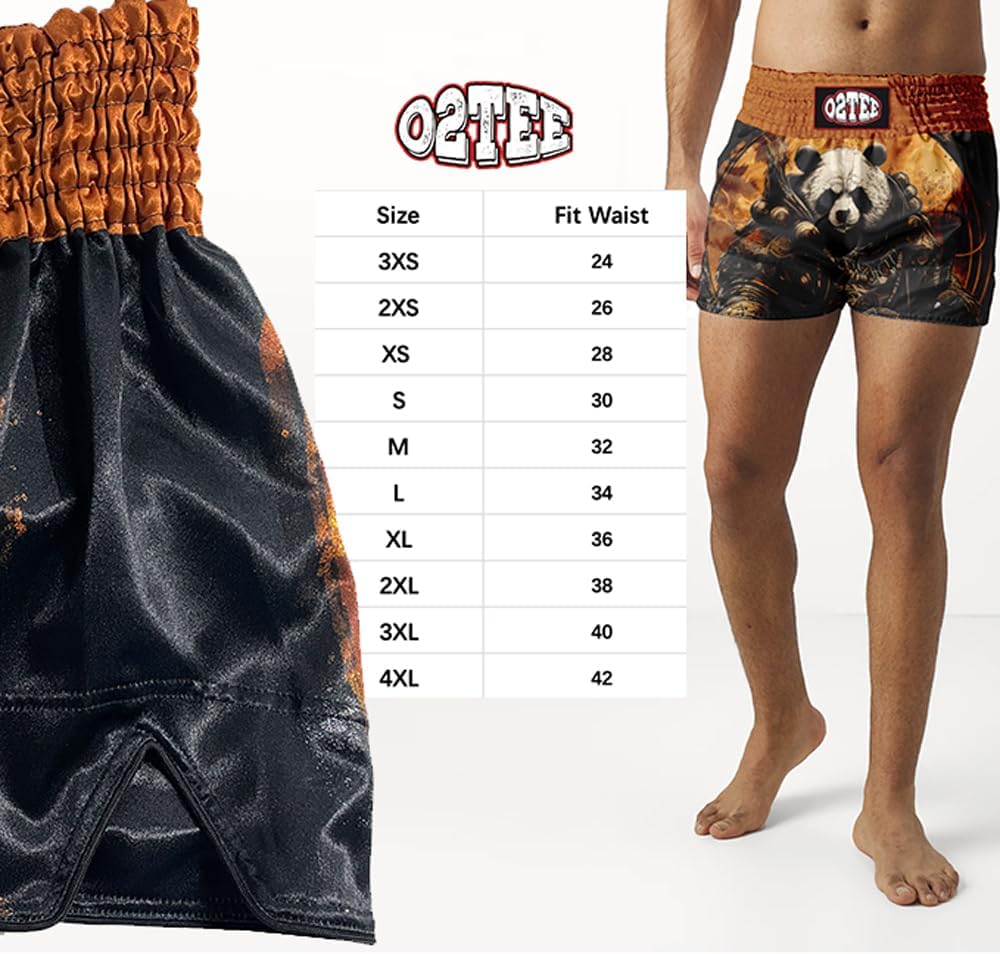 O2TEE Unisex Sakura Muay Thai Shorts for Women Men Gym Boxing Kickboxing