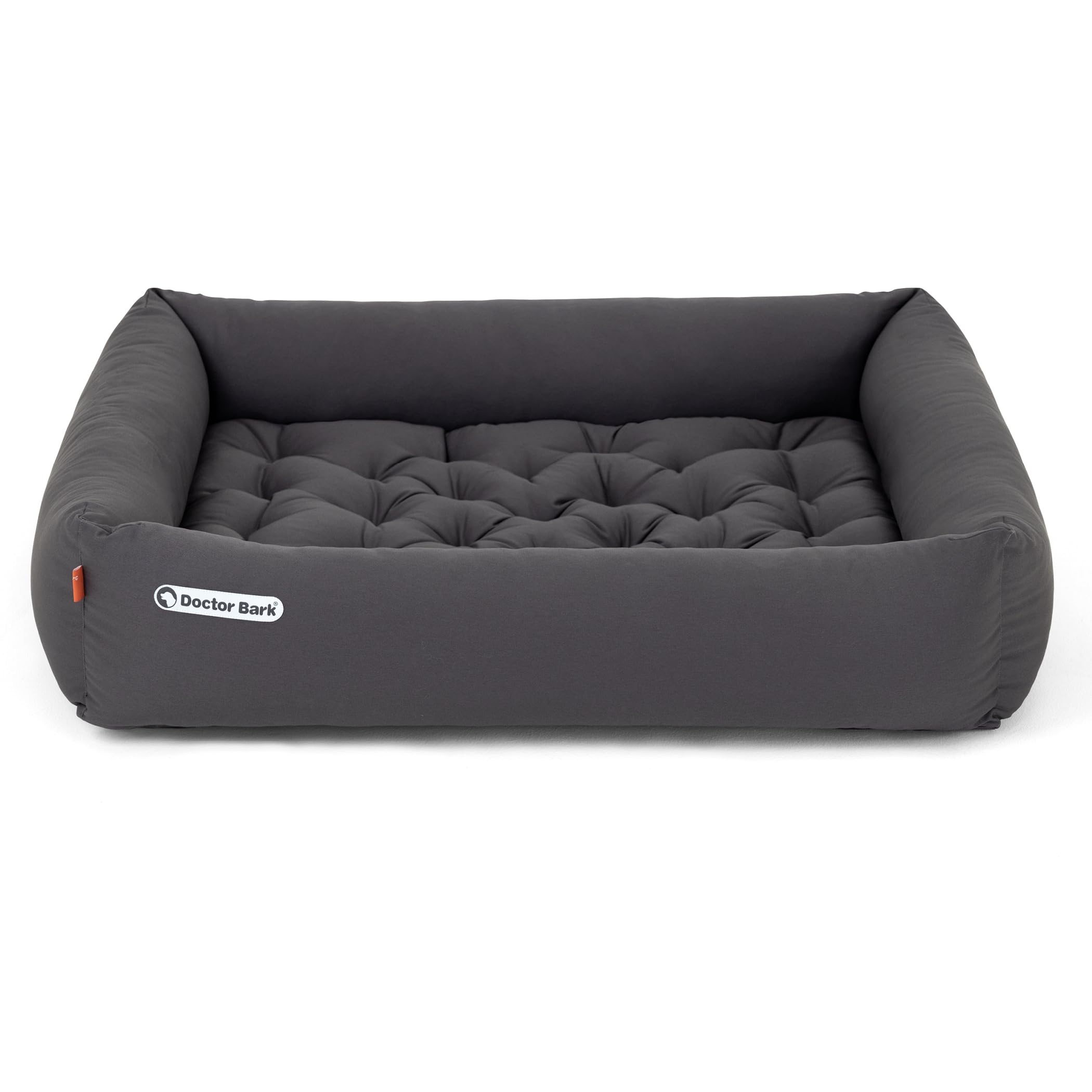 Doctor Bark Cuna Perro, Cama ortopédica, lavable hasta 95 °C, sin olor e higiénica, acogedora decoración para perros grandes (XL - 100 x 90 cm, gris)