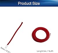 Vista 2 de Bettomshin 1Pc 16.4Ft(5m) Cable Management Sleeve, 5/16"(8mm) Width PET Red Cord Protector, Wire Loom Tube Insulated Split Sleeving for USB Cable