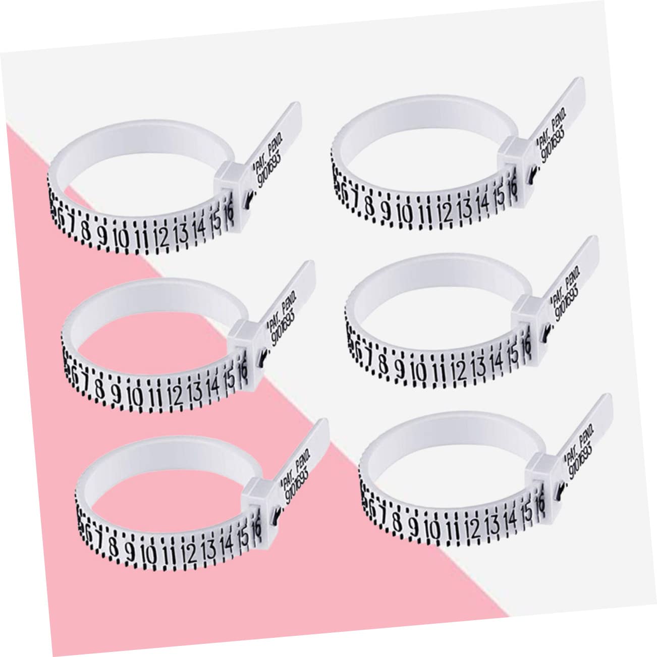 Angoily 10Pcs Ring Measuring Tool Accurate Finger Gauge for Durable and Portable Ring for Jewelry Measurement and Random Styles