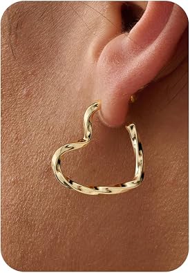 Plenky Huggie Earrings for Women-14K Gold/Silver/Black Plated Heart Safety Pin Starfish Butterfly Snake Pearl Bee Earrings for Women Gold Hoop Earrings