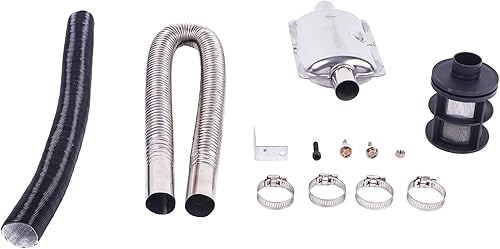 Miniatura 10 de ZTUOAUMA Kit de filtro de admisión de aire de 0.984 in silenciador silenciador con abrazadera de sello compatible con Webasto Dometic Eberspacher