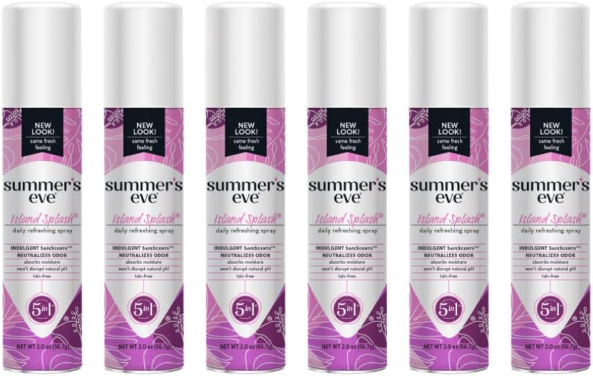 Summer's Eve Feminine Deodorant Spray, Island Splash, 2-Ounce Cans (Pack of 6)