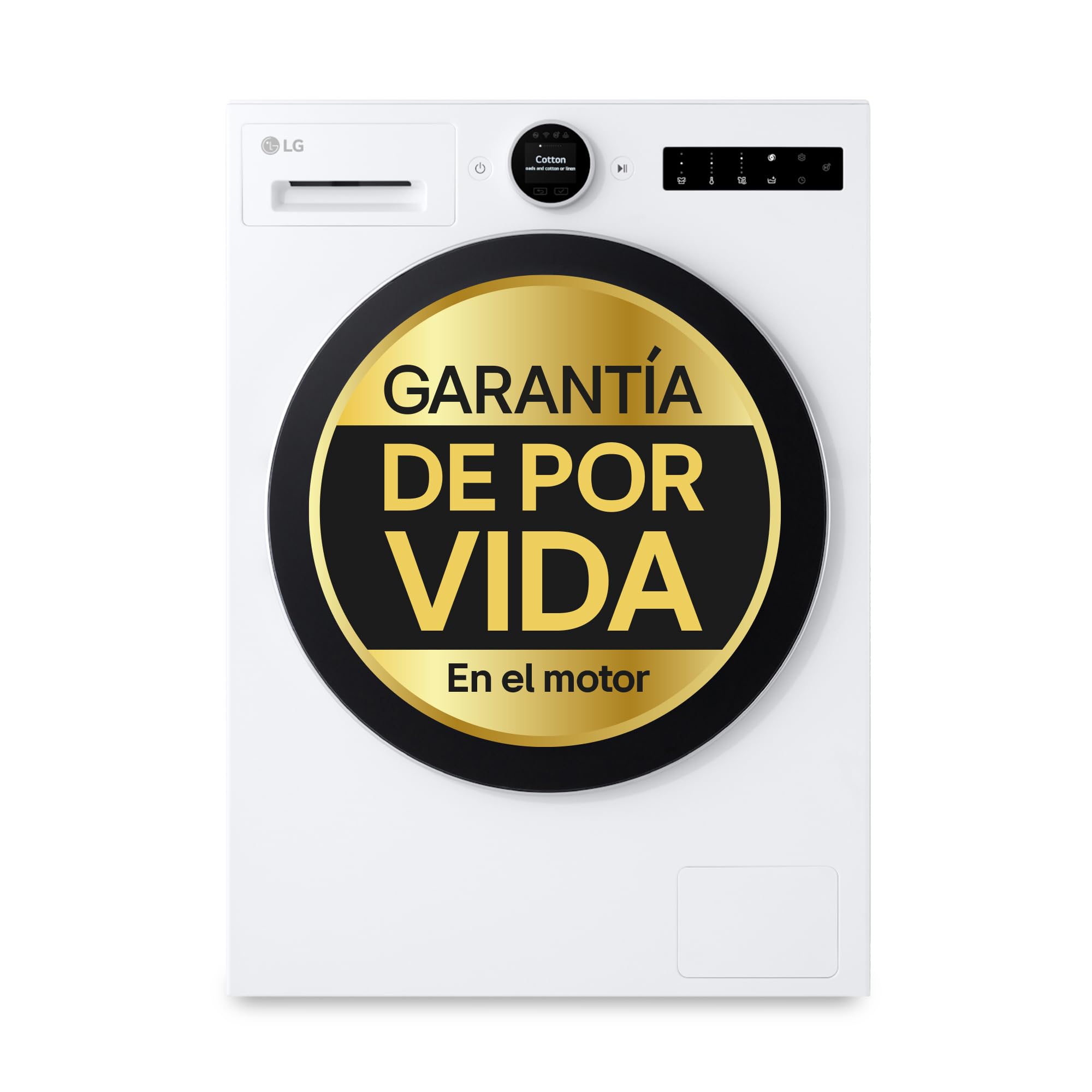 LG F4X7509TWS, Lavadora Inteligente 9 Kg, AI Direct Drive, 1400rpm, Clasificación A, TurboWash 360º, Vapor Steam, Autodosificación, Serie 750, Blanco