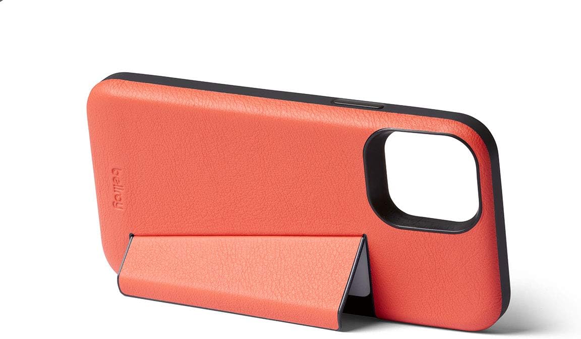 Bellroy Phone Case for iPhone 12 / iPhone 12 Pro with Card Holder (Leather iPhone Cover, Soft Microfiber Lining) - Coral