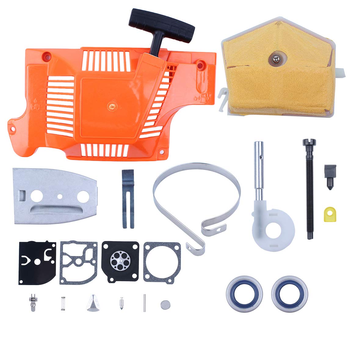Kit de placa de barra de la banda de freno de la bomba de aceite del filtro de aire de arranque de Rewind para Husqvarna 51 55 repuestos de motosierra 503151803 503660102