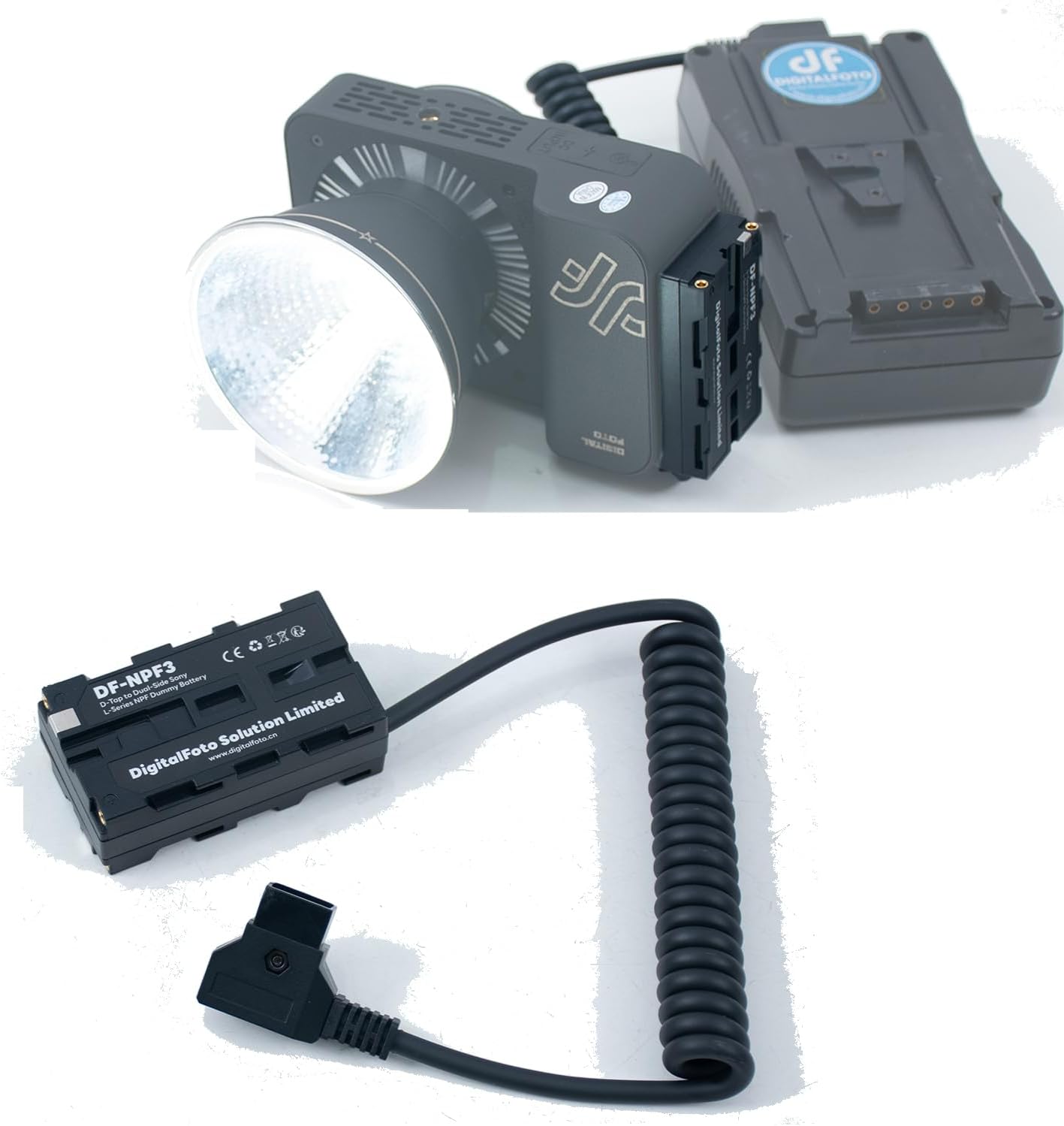 DF DIGITALFOTO D-Tap to NP-F550/F970/F750 Dual-Sided Simulated Dummy Battery - Efficient Power Supply and Versatile Design