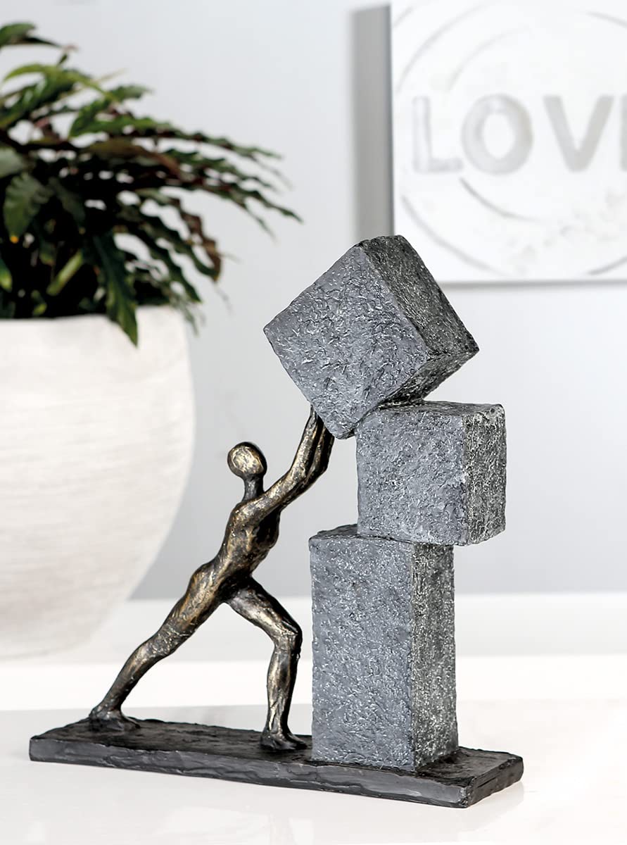 Casablanca Skulptur Stacking, Deko Figur Bronze, Grau, Kunstharz Statue Wohnzimmer, Büro Dekoration H. 30,5 cm x B. 28 cm - Moderne Skulpturen