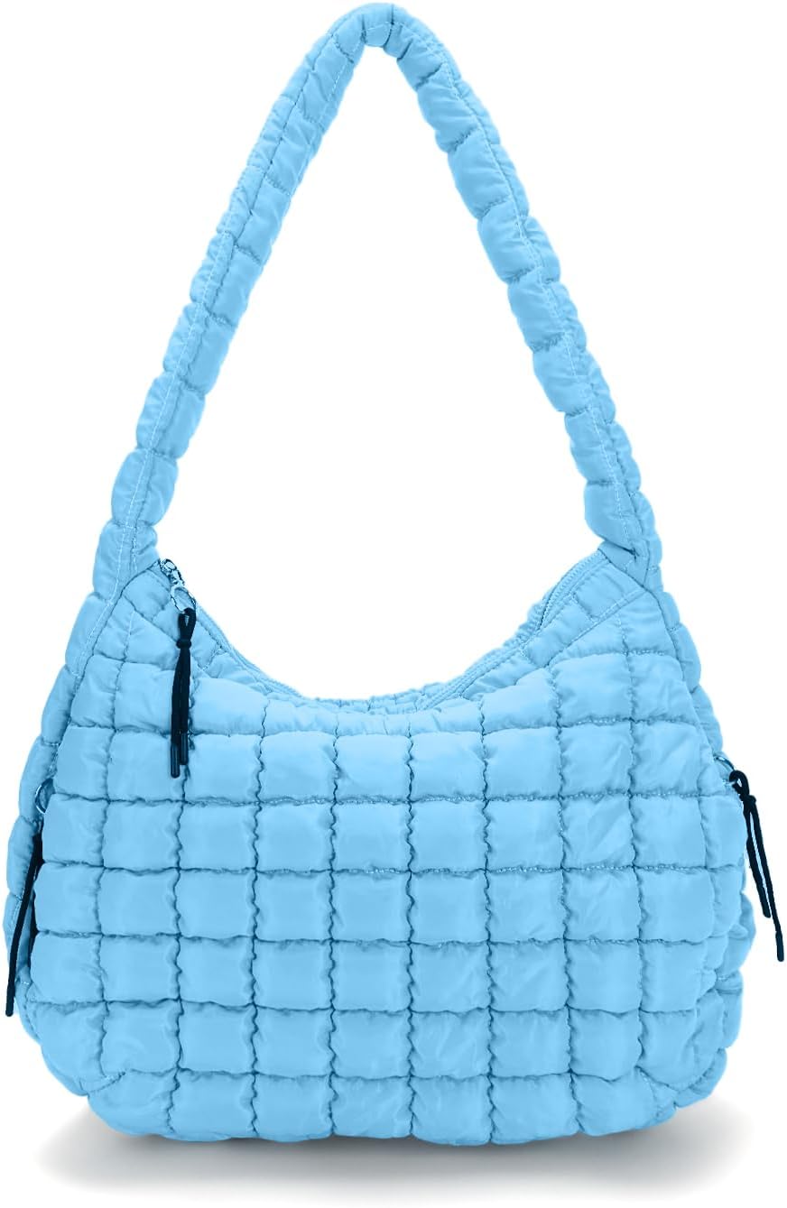 Puffer Tote Bag for Women Large Quilted Puffy Tote Bags Quilted Crossbody Bag Soft Puff Shoulder Bags Padding Hobo Bag