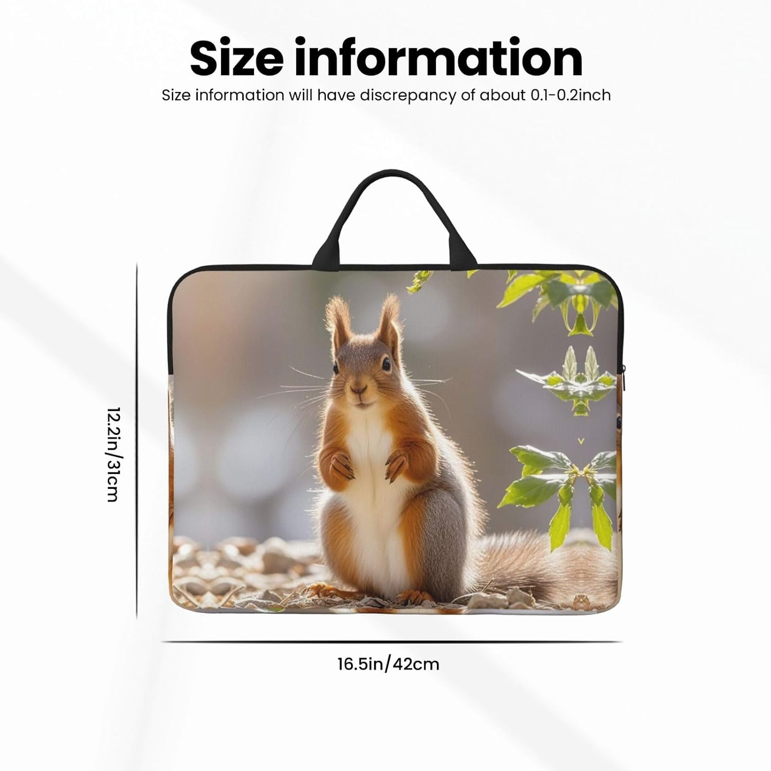 360 Protective Laptop Case 14 inch, Squirrel Funny Animal Laptop Sleeve with Handle Shockproof Computer Bag Waterproof Traveling Computer Cover Notebook Case Briefcase Gifts for Men Women image 4