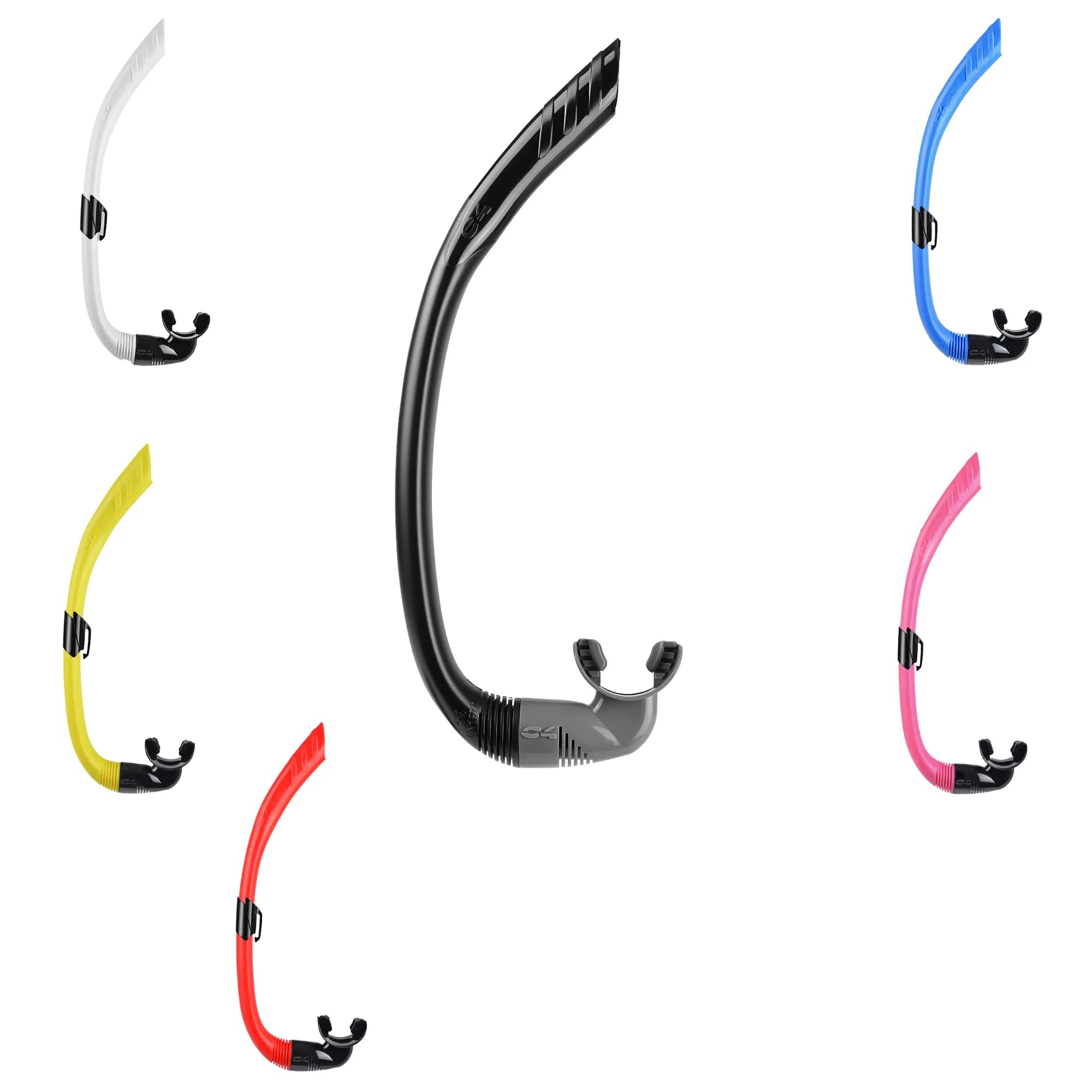 C4 Snorkel - Tubo de snorkel modelo Meeltemi y Sciroocco, boquilla flotante de silicona hipoalergénica y anatómica