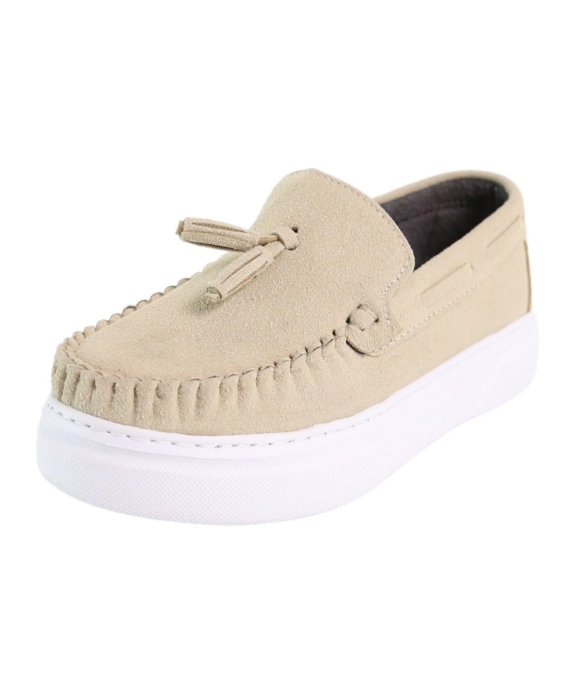 Mocassins Classiques à Enfiler en Daim pour garçons avec Semelle Robuste pour Communion, Tenue Vestimentaire et événements décontractés