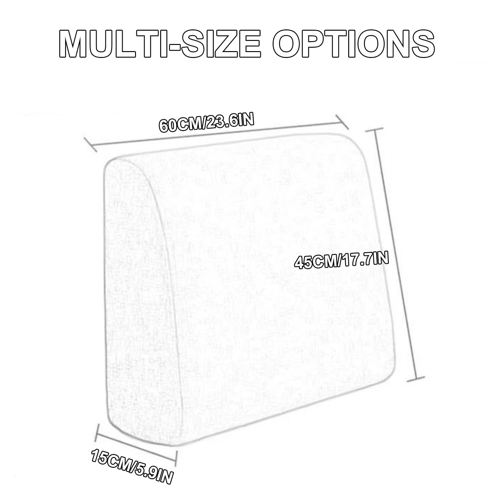 Relleno para Huecos de Cama, cojín para cabecero Impermeable Beige de 60x45x15cm, Almohada de cuña de Espuma de Alta Densidad para Rellenar Huecos de Cama y como Apoyo para la Lectura, Funda