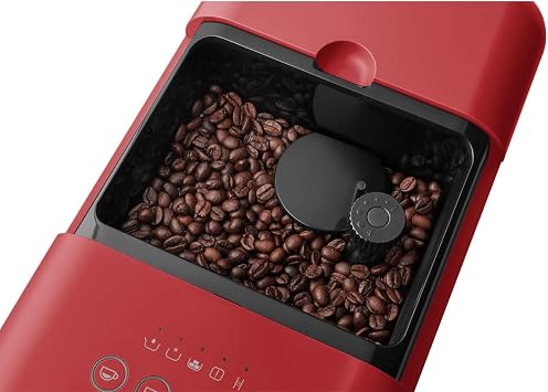 Smeg Fully Automatic Coffee Machine with Integrated Grinder and Steam Wand BCC02RDMUS, Red