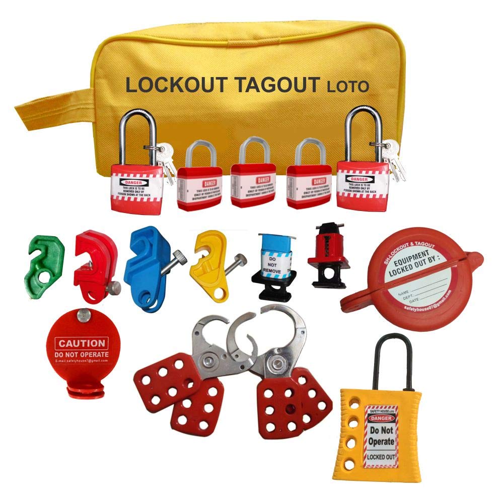 safety house loto Lockout Tagout Pouch Kit-370 (Yellow) : Amazon.in ...
