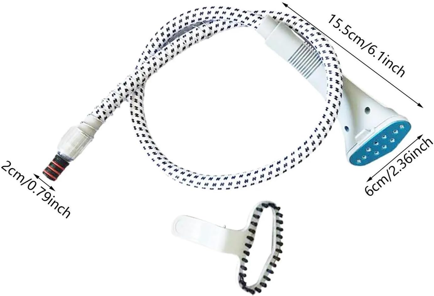 Compatible For Commercial Garment Ironing Machine Hose,Long Steam Nozzle, Head Anti Bending Universal With Brush Tool