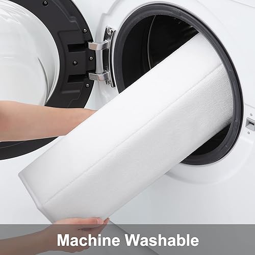 Miniatura 7 de Buganda Alfombras de baño de espuma viscoelástica en forma de U y alfombras para inodoro, 24 x 16 y 24 x 20 pulgadas, color blanco, paquete de 2