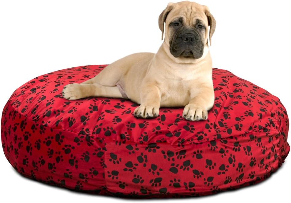 ULTIMATE SACK | Small Dog Bed | Red Suede | Foam Filled - Removable Washable Cover