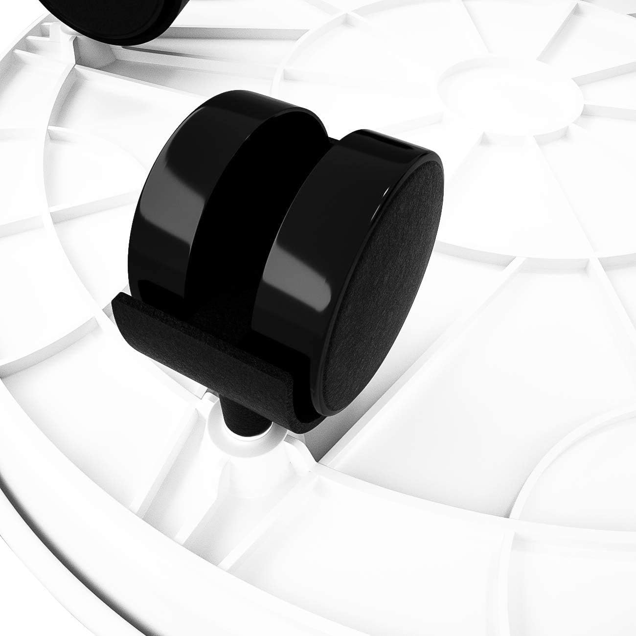 2 Pack 15.5" White Plant Caddy Round Movable Planter with Easy Moving Caster Wheels Dolly Trolley Tray Pallet Outdoor Indoor Tree Flower Stand Planter