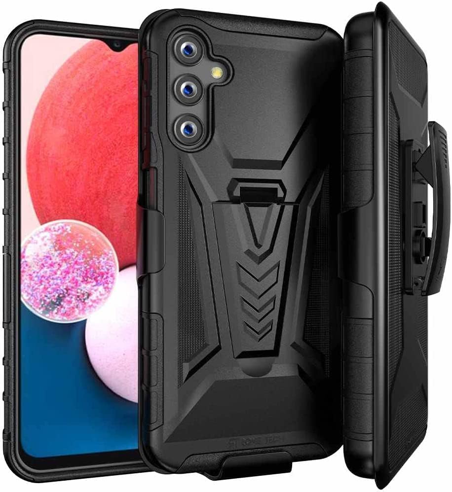 Rome Tech Funda con clip para cinturón para Samsung Galaxy A14 5G SM-A146 Funda de teléfono celular de doble capa a prueba de golpes con soporte -