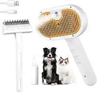Escova a Vapor para Gatos, Kit de Escova a Vapor 3-em-1 para Pets