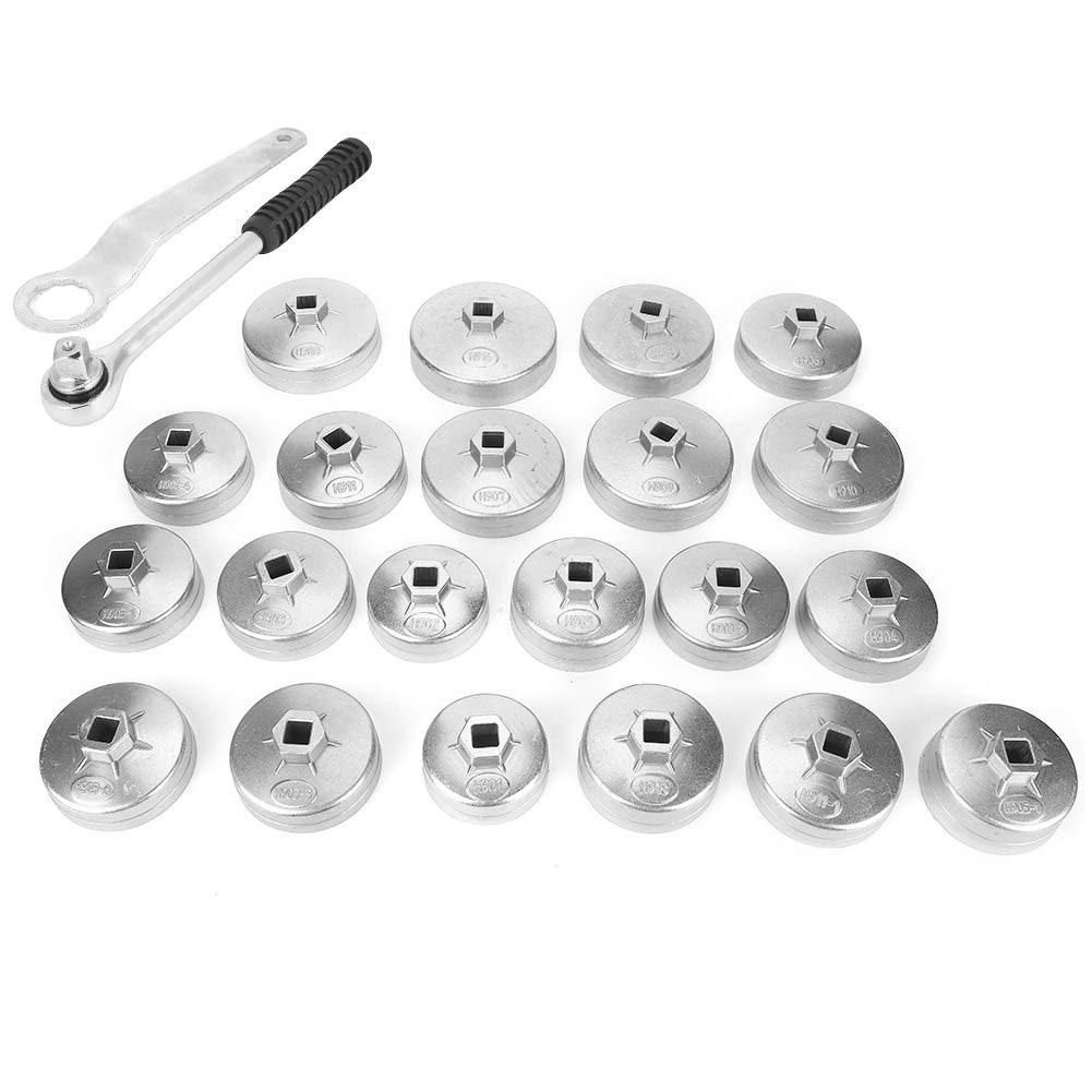 Set di Chiavi per Filtro Olio Professionale da 23 Pezzi per un Kit di Rimozione Efficace del Filtro Strumento Chiave per Meccanica Automobilistica in Lega di Alluminio