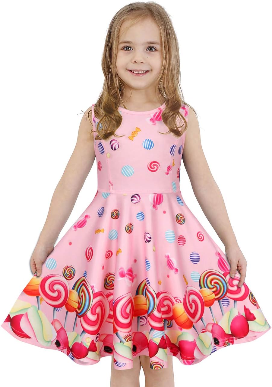 Girls Dress Sleeveless Long Sleeve Kids Toddler Little Big Girl Unicorn Mermaid Casual Dresses