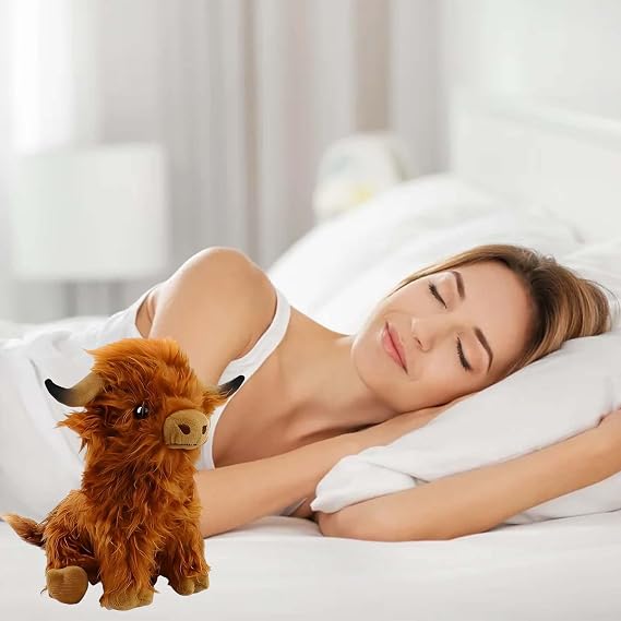 1 Pc Highland Cow Soft Toy, 25cm Highland Cow Plush, Ages 15+