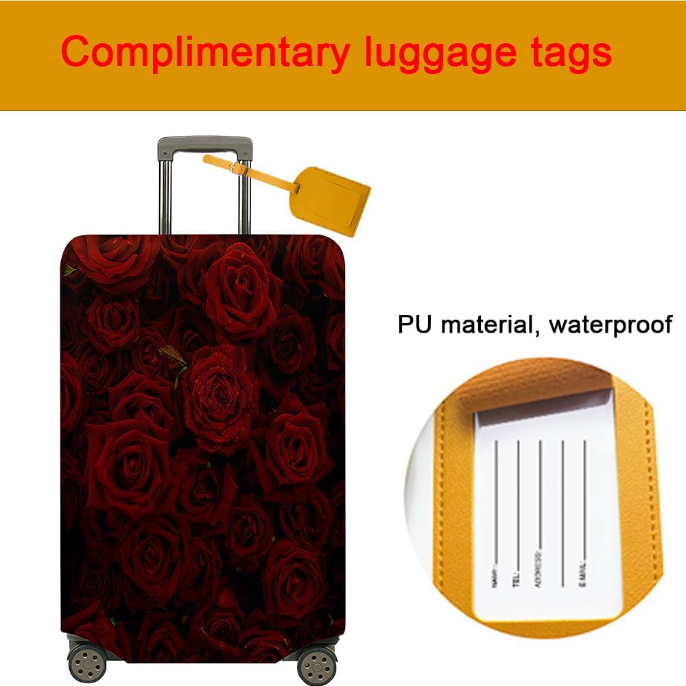 Mateju Housse Valise Impression De Cheval 3D Housse De Valise Élastique Housse Protection Valise Lavable Housse De Protection Pour Bagages Luggage Cover (Brun Blanc,S