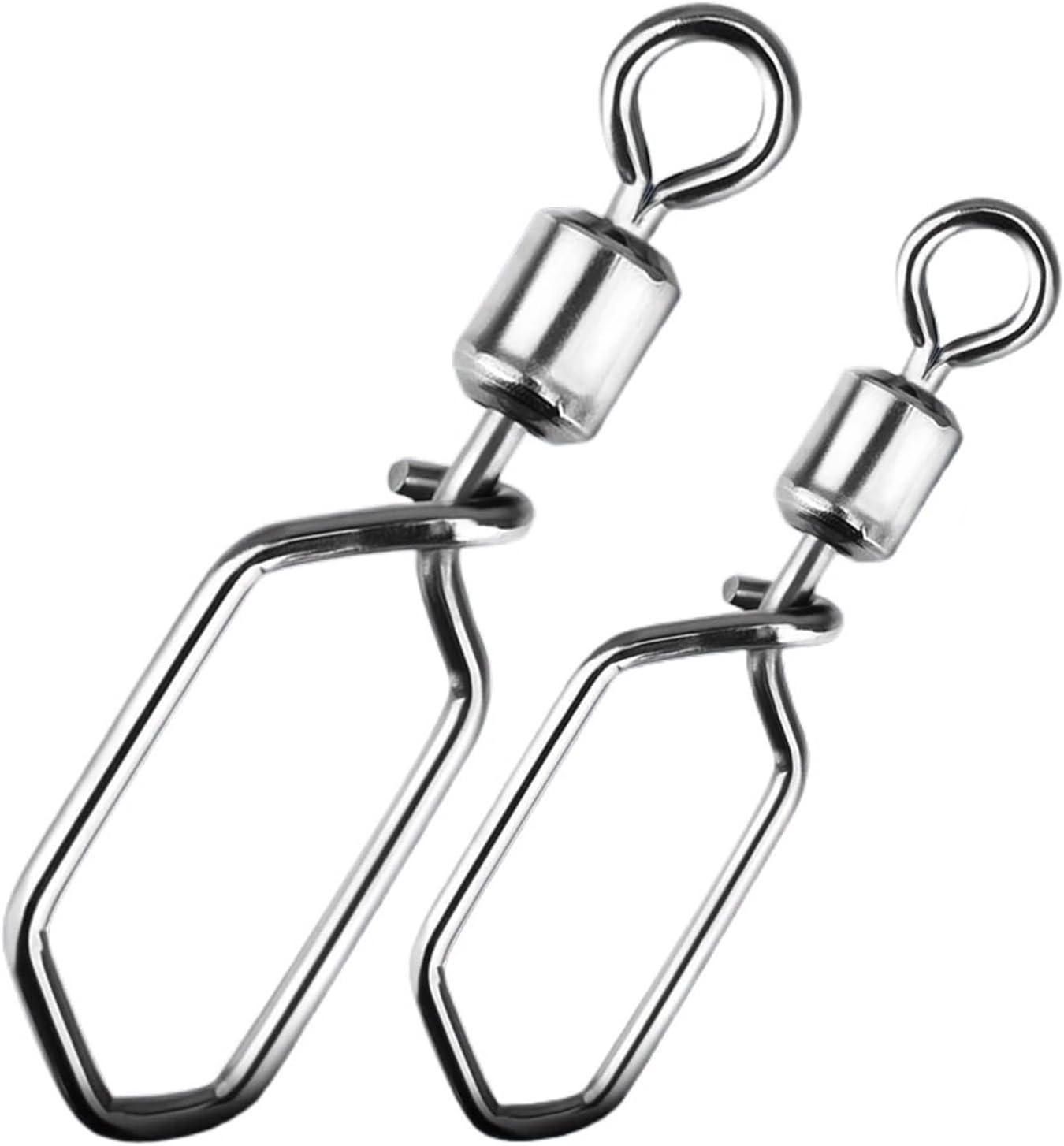80/200pcs Fishing Swivels Snap Hooked Snap Stainless Steel Fishing Rolling Barrel Swivel Fishing Lure Connector