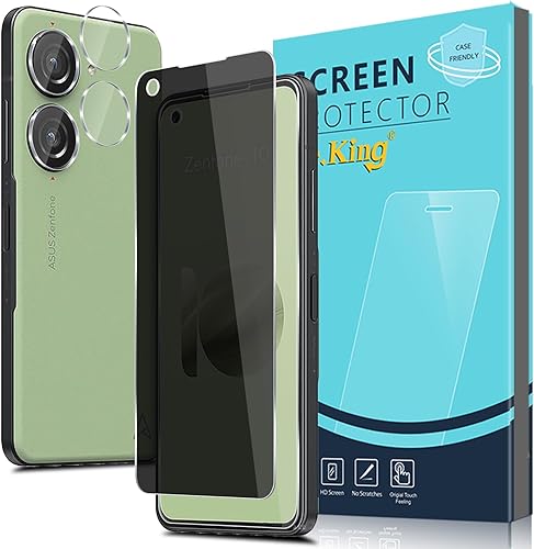 Paquete de 2+2 para Asus Zenfone 10 (2023) Protector de pantalla de vidrio templado de privacidad y protector de lente de cámara, antiespías, disponible en Yaxa Mexico