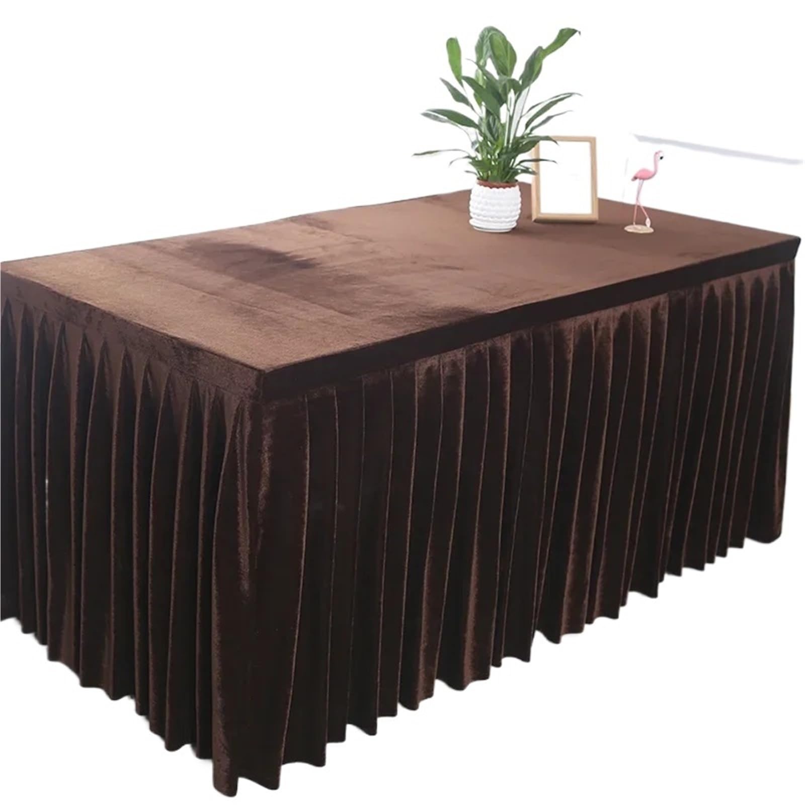 SUBLXPoten Tablecloth with Pleated Skirt Conference Banquet Wedding Thick Tablecloths Rectangular Table Cover 75cm in Height(Color 16,200x40x75cm)