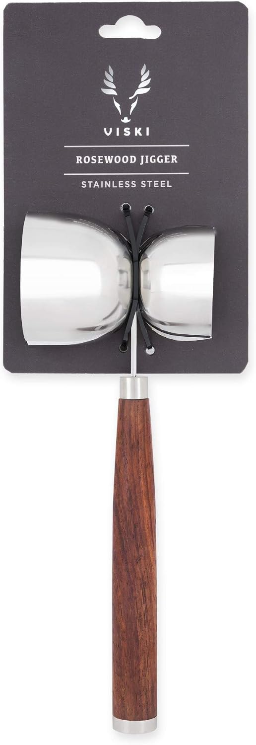 Viski Admiral Wood Handled Jigger, Multicolor