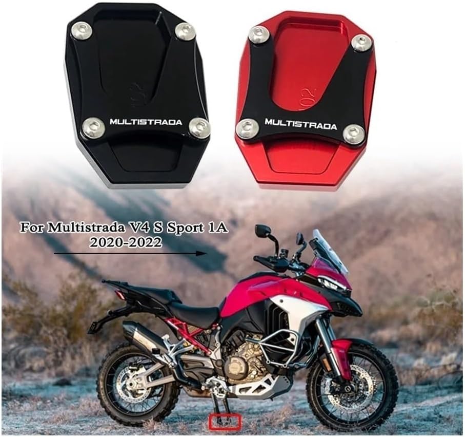 motorcycle Foot Plate Pad For D&ucati Multistrada V4 V4S Sport 2021-2022 Motorcycle CNC Kickstand Foot Side Stand Extension Enlarge Pad Support Plate