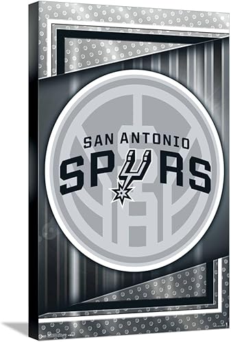 Trends International NBA San Antonio Spurs - Póster de pared con logotipo 17, 14.72 x 22.37 pulgadas, lienzo estirado