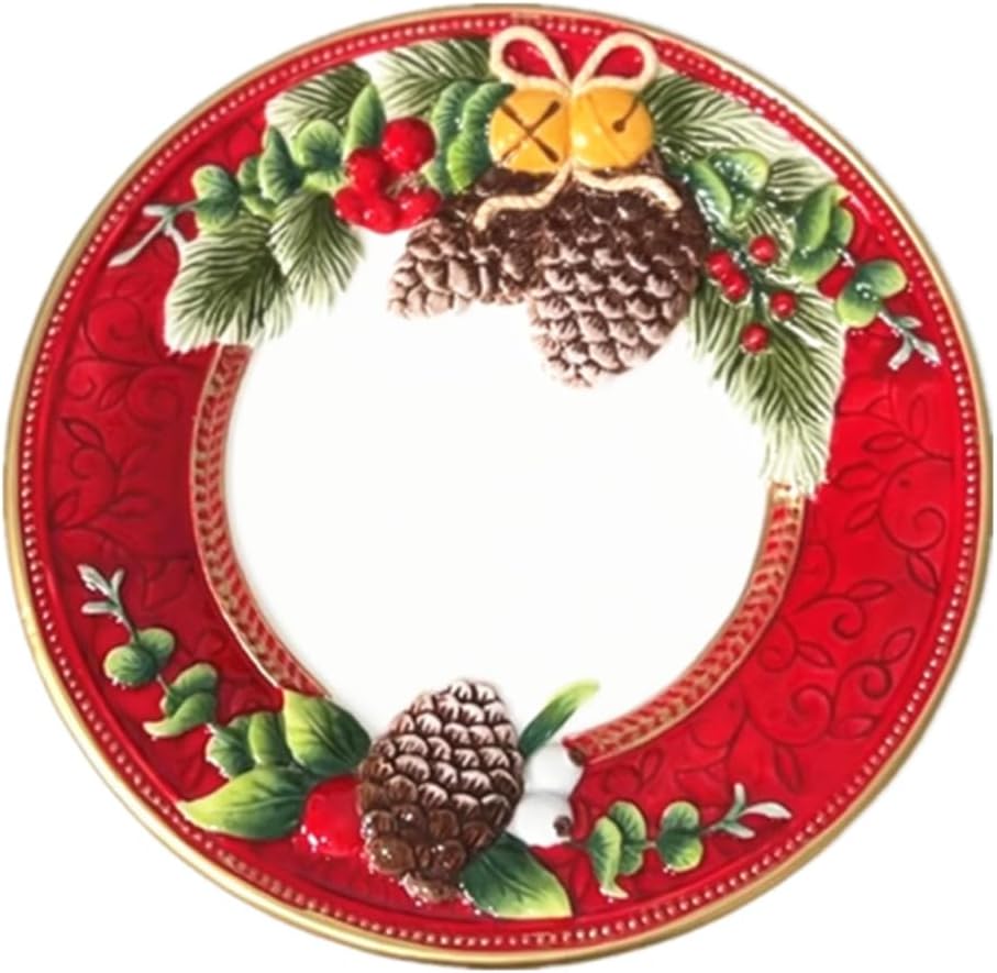 Ceramic Christmas Pineapple Plate，Christmas Home Desktop Decorations