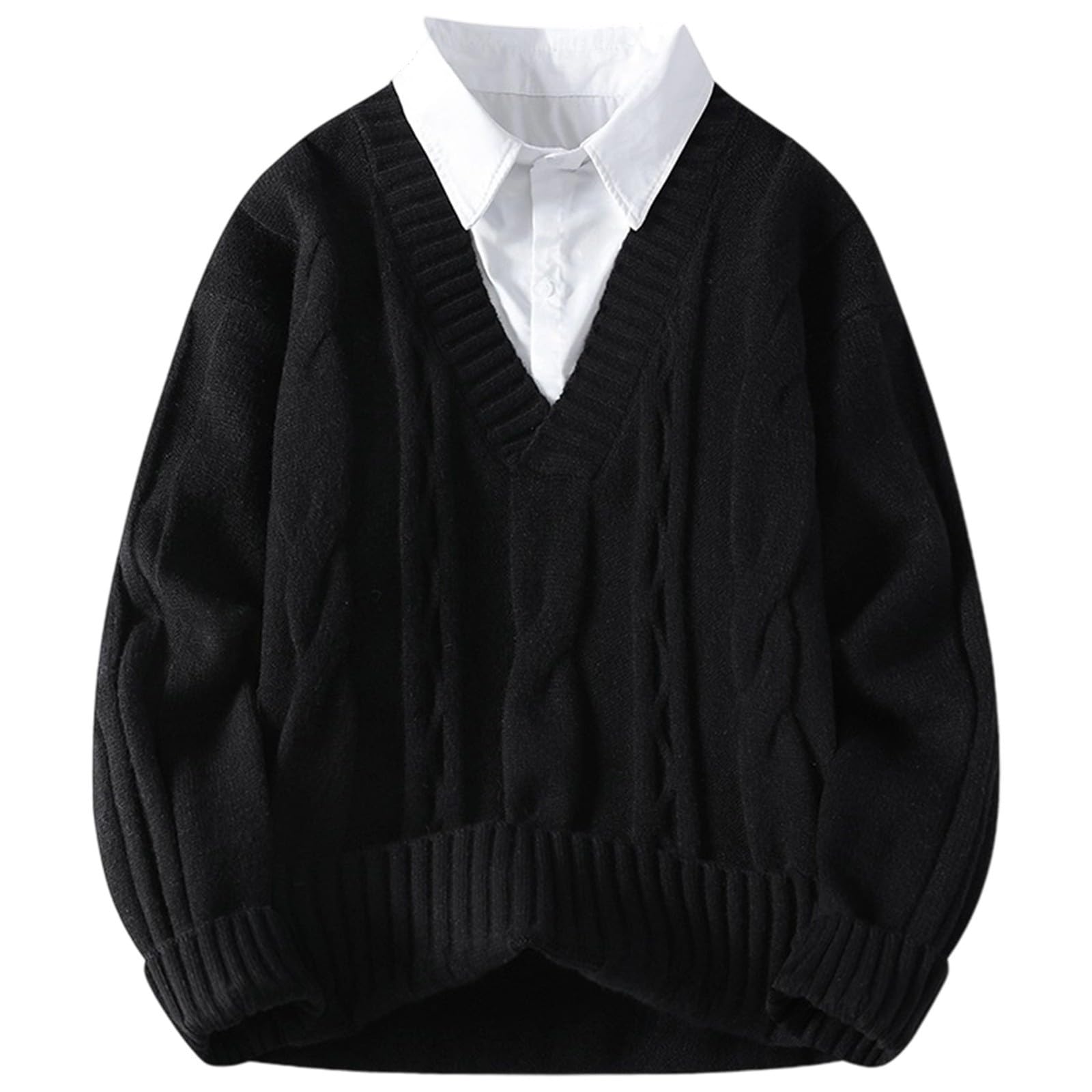 Jersey solapa chaqueta cálida informal tipo cárdigan de botones 3