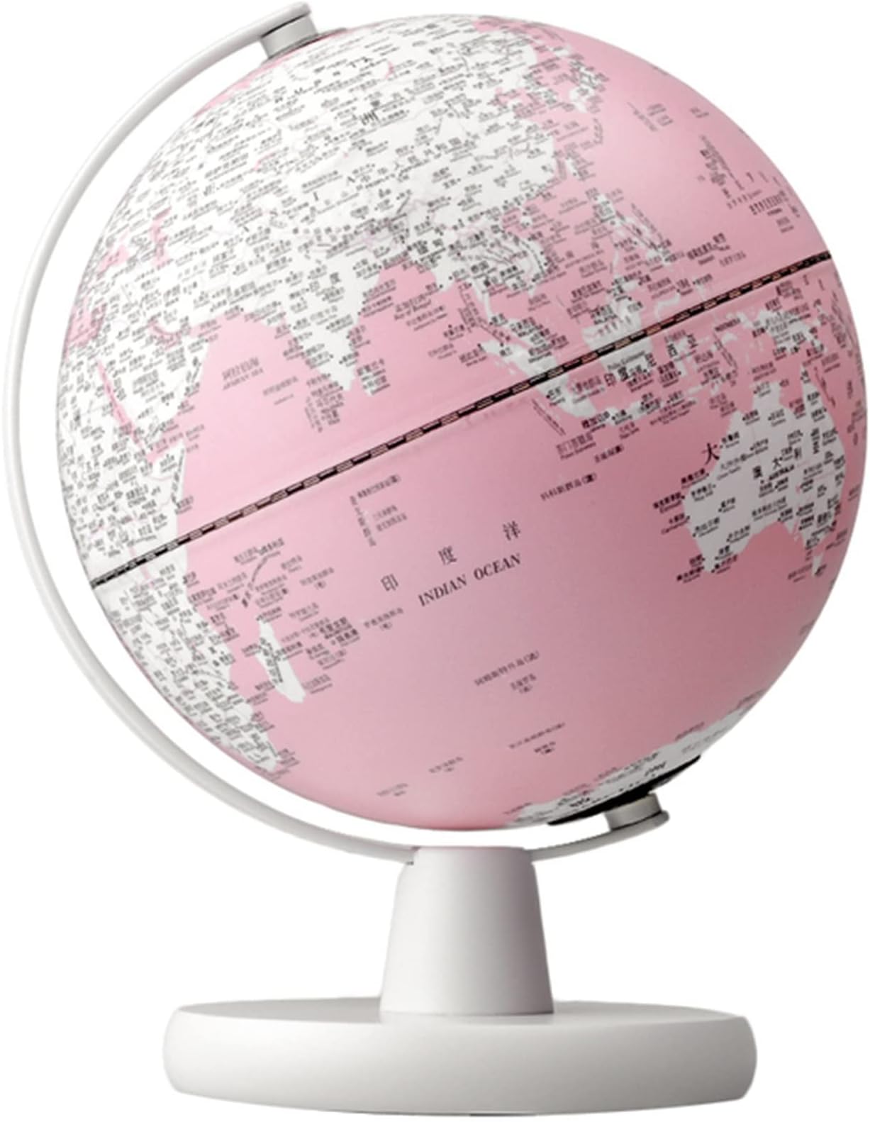 QinWenYan Globe Student Globe School Teaching Equipment Night Light Creative Gifts World Globe Atlas Map Study Tools for School (Color : Pink, Size : One size)