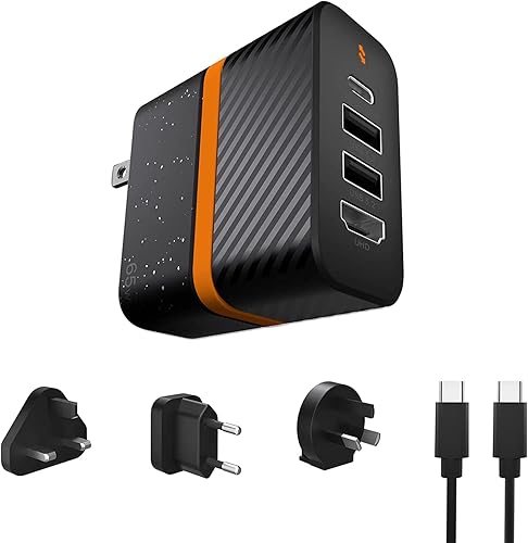 Cargador USB C GaN de 65 W con HDMI 4K, modo TV y carga rápida de 3 puertos, compatible con MacBook, iPad, iPhone, Samsung, Steam Deck y más