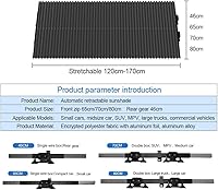 Vista 3 de Persianas retráctiles para parabrisas de automóvil, cubierta para parabrisas de automóvil, protector de ventana delantera SUV para vehículos