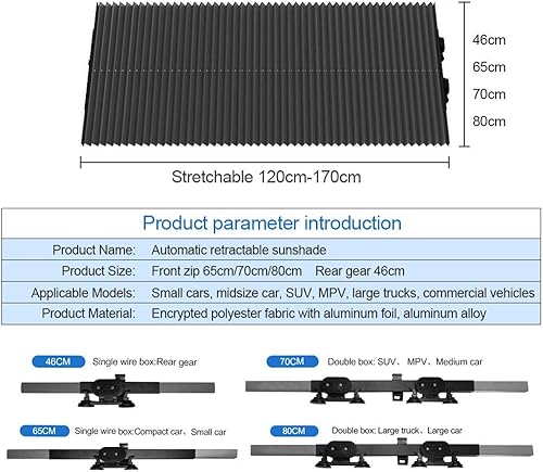 Miniatura 3 de LOCEN Persianas retráctiles para parabrisas de automóvil, cubierta para parabrisas de automóvil, protector de ventana delantera SUV para vehículos