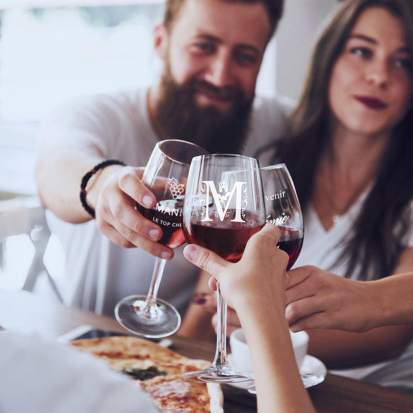 Maverton 6 Verres à Vin en Cristal pour elle, 6 Verres gravés 350 ml