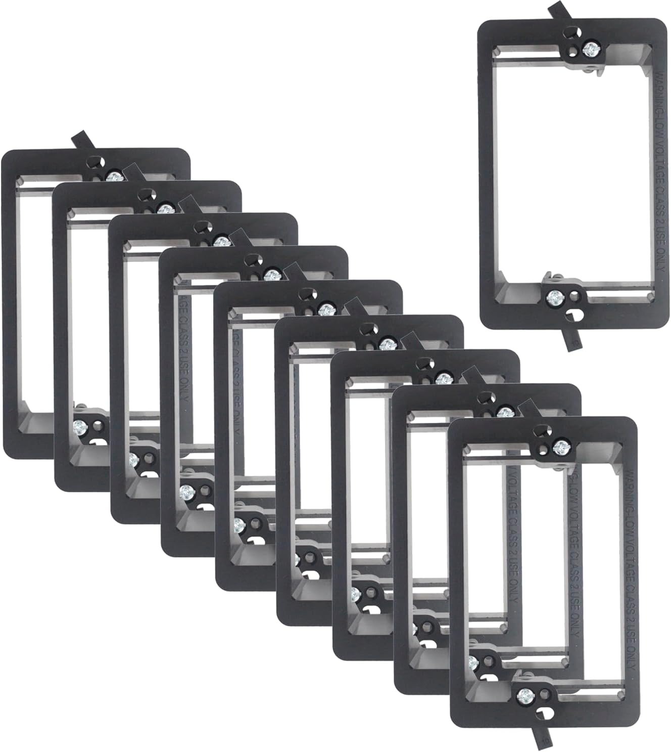 Single 1 Gang Low Voltage Mounting Bracket Box Multi-Purpose Drywall Wall Plate (20 Pack, Black)