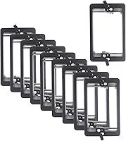 Vista 1 de Caja de soporte de montaje de bajo voltaje de 1 cuadrilla, placa de pared multiusos para paneles de yeso (paquete de 10, negro)