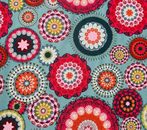 Telas loneta estampada para manualidades, costura, etc (Mandala, 50cm x 280cm)
