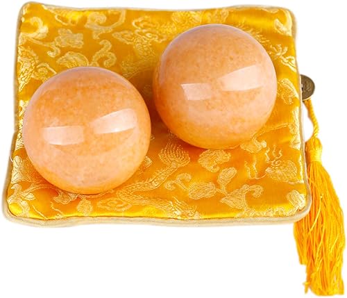 BRABUD - Pelotas de 2 pulgadas de mármol natural naranja para la salud, TQ99