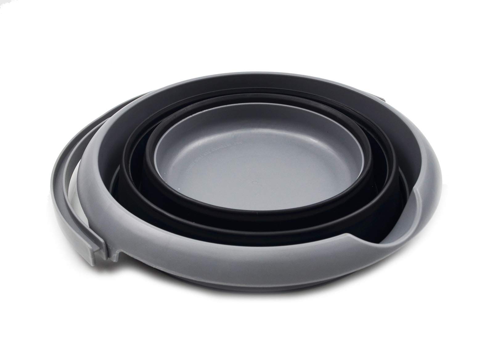 SAMMART 5L Cubo de plástico Plegable - Tina Redonda Plegable - Cubeta de Agua portátil para Pesca - Olla de Agua al Aire Libre Que Ahorra Espacio, tamaño 27 cm de diámetro (Gris/Negra, 1)