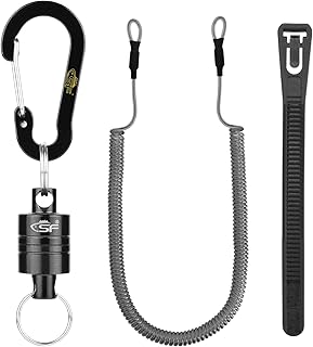 SF Soporte magnético de liberación de Red más Fuerte para Pesca con Mosca, Retractor de Red de Aterrizaje con mosquetón de cordón en Espiral