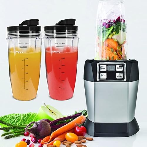 Miniatura 7 de Vasos de licuadora ninja, 2 piezas de 24 onzas, tazas Ninja para licuadora, reemplazo de vasos de licuadora Ninja, tazas de repuesto Nutri Ninja,
